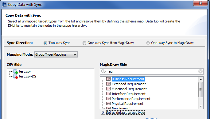 Copy Data with Sync in Group Type Mapping 