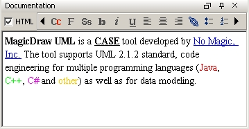 MagicDraw Documentation Pane MagicDraw Documentation Pane