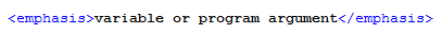 DocBook Tag for a Fragment of Variable DocBook Tag for a Fragment of Variable