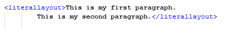 DocBook Tag for Pre-formatted Text DocBook Tag for Pre-formatted Text