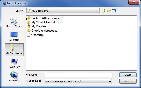Select Location Dialog Select Location Dialog