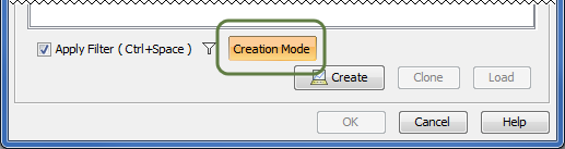 The Creation Mode should be enabled in the Select Timeline dialog to have the element creation ability directly in this dialog.