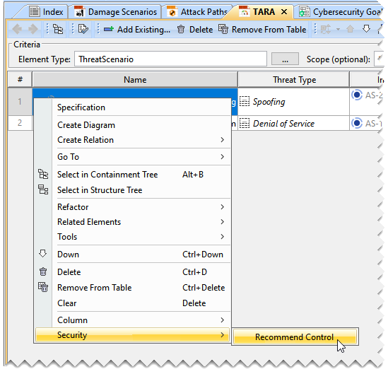 Cameo Safety and Reliability Analyzer 2024x > TARA > Recommended Controls.png
