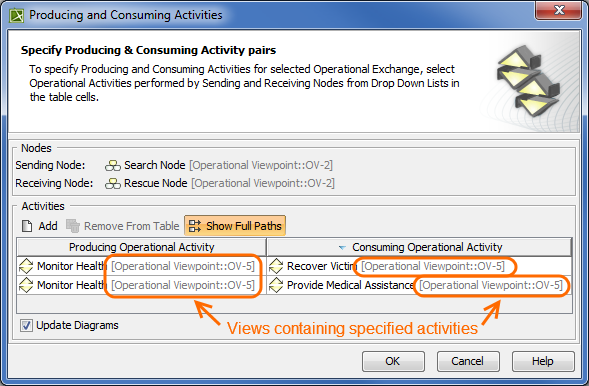 Show Full Paths button in Producing and Consuming Activities dialog