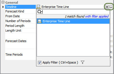 The timeline in the the SV-9 table is specified using the Time Periods dialog when selecting already existing Enterprise Time Line timeline.