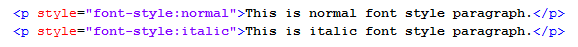 HTML Tag for a Fragment of Font Style