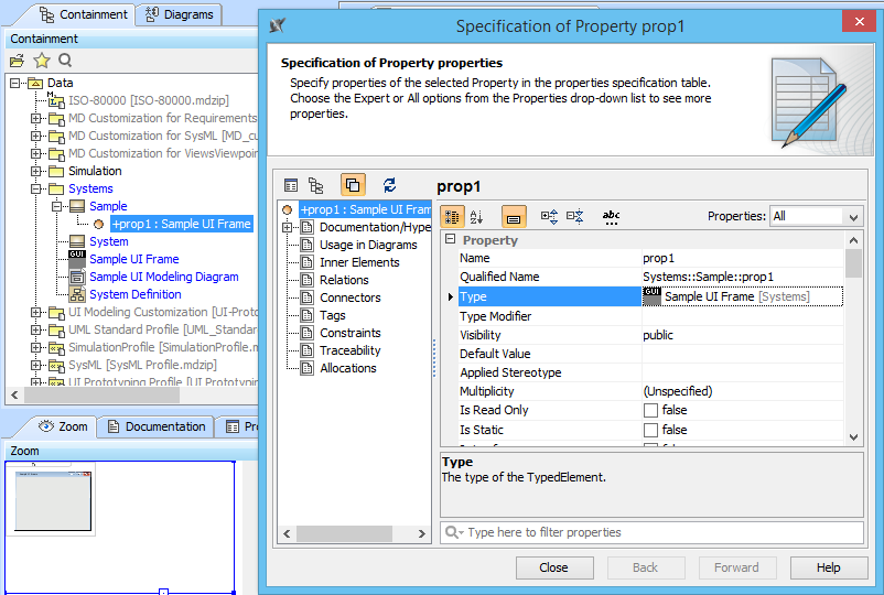 Using the UI Frame as the Property's Type