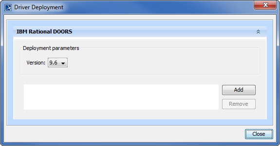 The DataHub driver deployment dialog