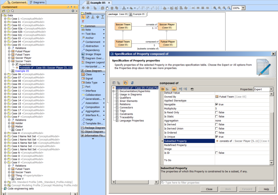 Dragging subsetted property