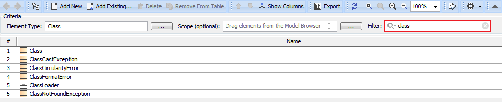 Rows returned after filtering