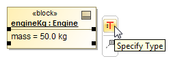 The Specify Type button from smart manipulator toolbar.