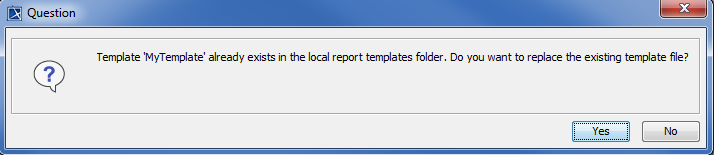 Confirmation dialog when you perform extract template