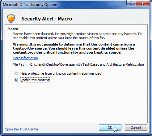 Enabling Macros on Microsoft Office
