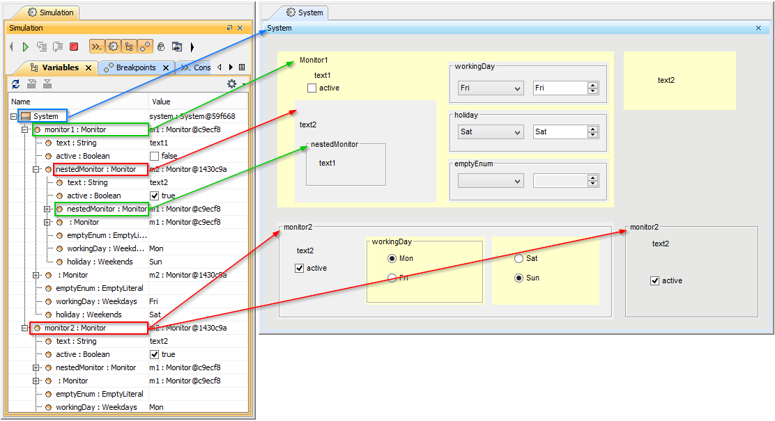 The Simulation Variables Panel and Runtime UI Mockup