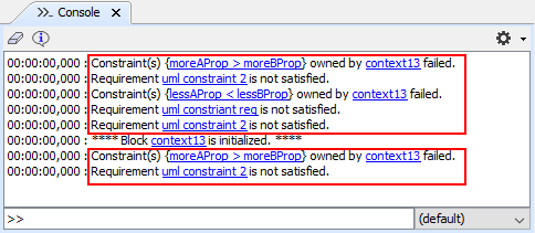 Printing Constraint Failures in the Console Pane