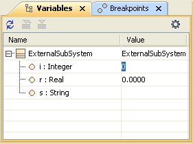 Updating Default Values in the Variables Pane