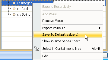 Saving the Updated Default Value in the Variables Pane
