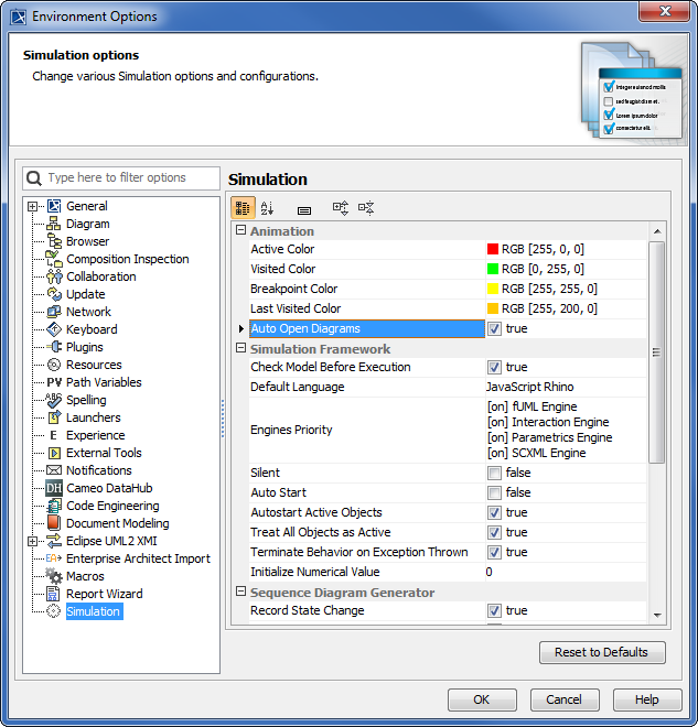 The Auto Open Diagram Option in the Environment Options Dialog