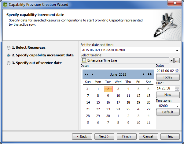 Specifying Capability increment date in Capability Provision Creation Wizard