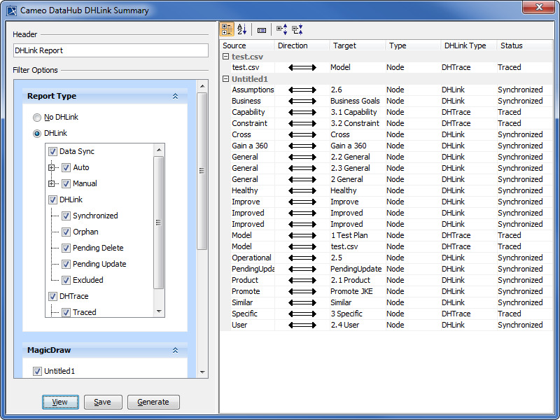 Previewing Relation Summary Dialog