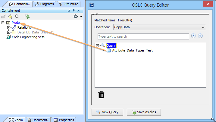 OSLC Query Editor Results