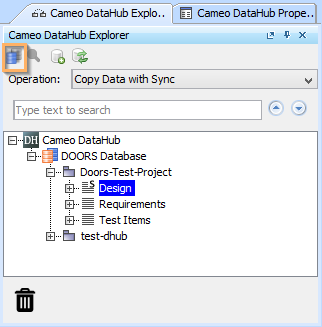 DataHub Explorer toolbar - Filtering inactive sources button