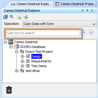 DataHub Explorer Text Search box