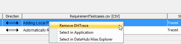 Remove DHTrace option from DHLinks Panel