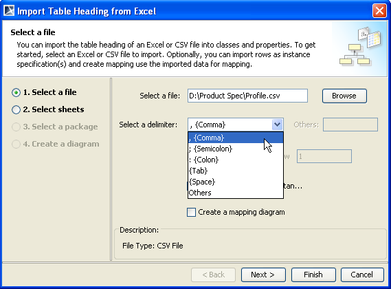 Selecting a Delimiter forCSV File