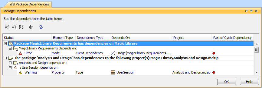 MagicDraw 19.0 LTR SP1 > Package Dependencies panel > package_dependencies_panel.png