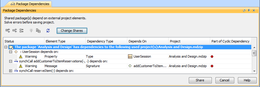 MagicDraw 19.0 LTR SP1 > Package Dependencies panel > package_dependencies_panel_shared_package.png
