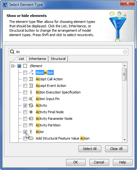 MagicDraw 19.0 LTR SP1 > Filtering > select_element_type_alt.png