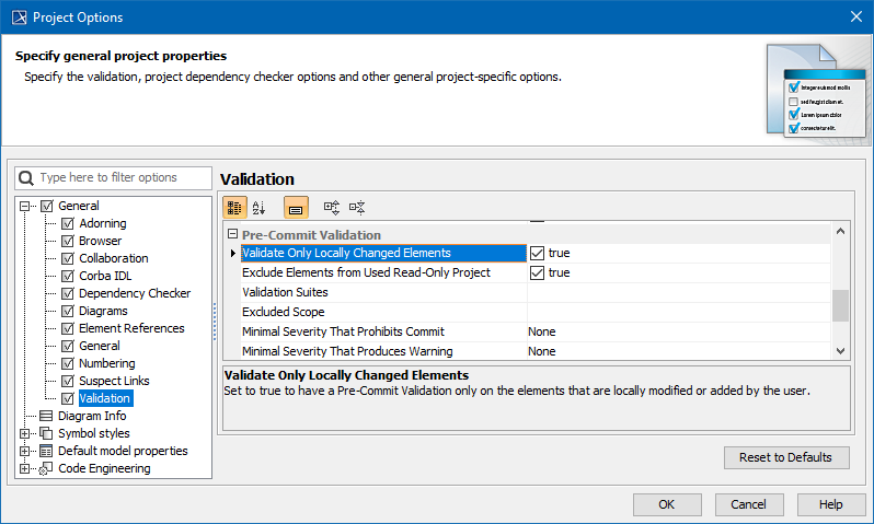 MagicDraw 19.0 LTR SP2 > Pre-commit validation > Precommit_validation_options.png
