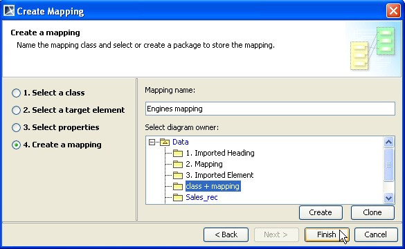 Selecting a Package toStore the Class Mapping