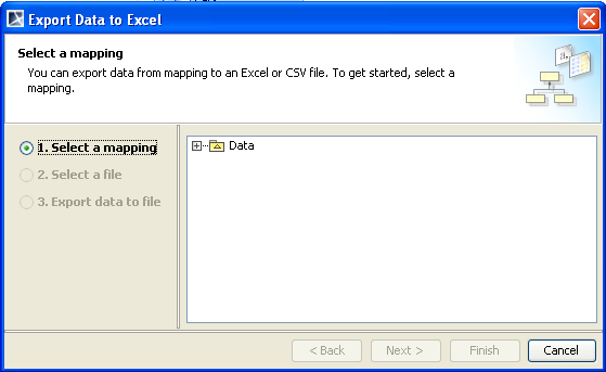 The Export Data to Excel Wizard