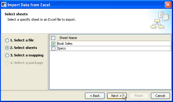 Selecting Excel Sheets to Import