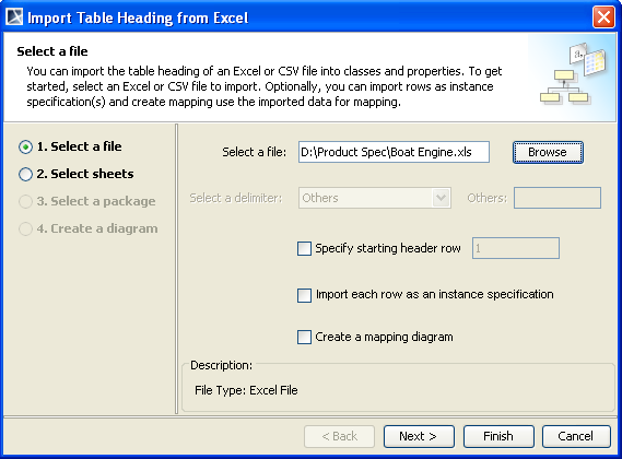 The ImportTableHeading from Excel Wizard