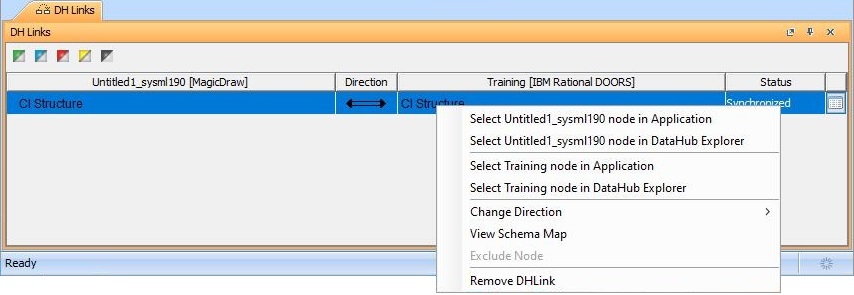 Cameo DataHub 19.0 LTR SP3 > DH Links panel > DH Links Panel Shortcut Menu.png