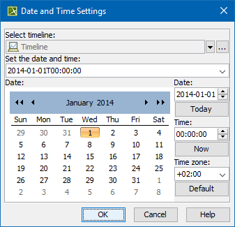 Date and Time Settings dialog