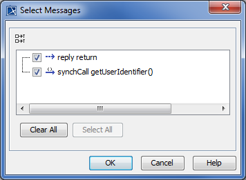 The Select Messages dialog.