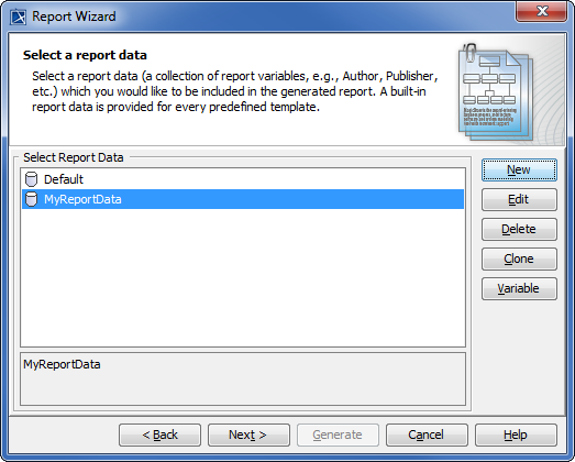 Selecting a Custom Report Data
