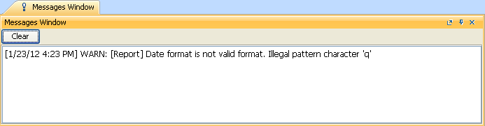 A Warning Message of an Invalid Parameter