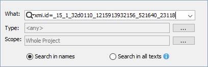 MagicDraw 19.0 LTR SP3 > Find dialog > find_dialog_fragment1.png