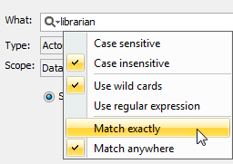 MagicDraw 19.0 LTR SP3 > Find dialog > match_exactly.png