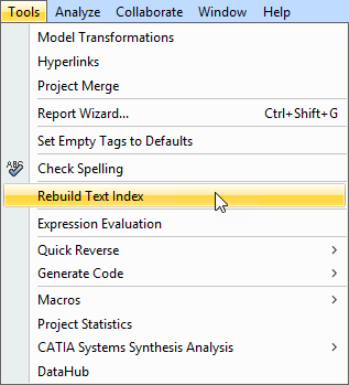 Indexing - MagicDraw 2021x - No Magic Documentation