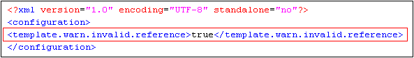 The Invalid Reference Warning Message Enabled through File config.xml